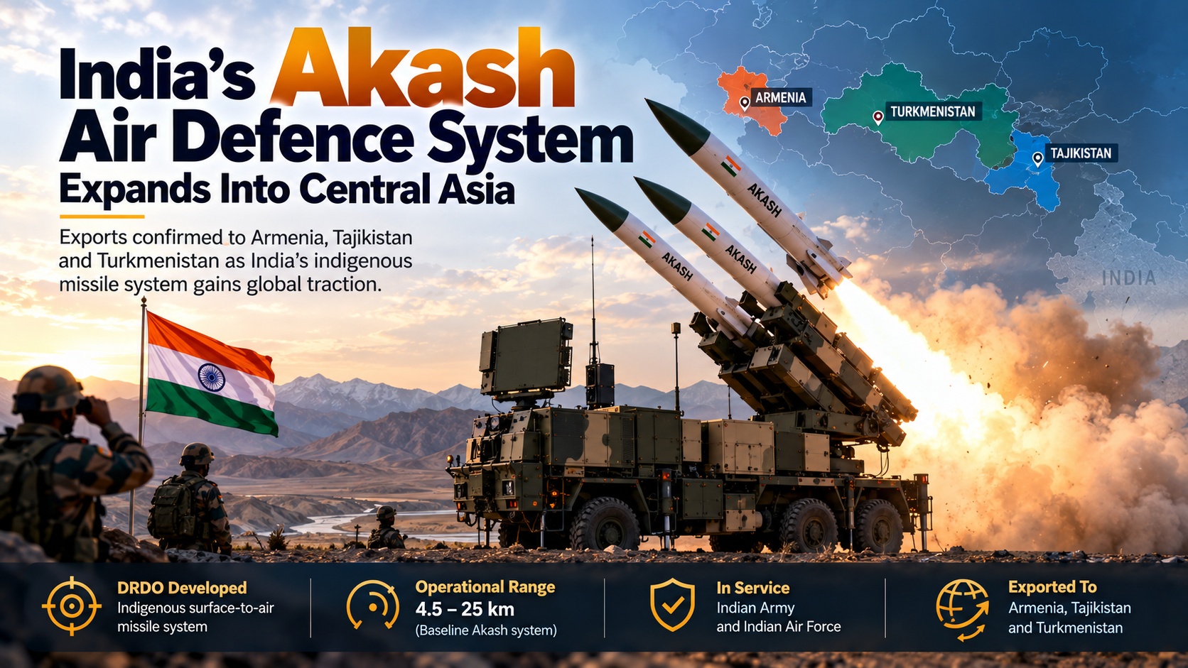 India’s Akash Air Defence System Expands Into Central Asia