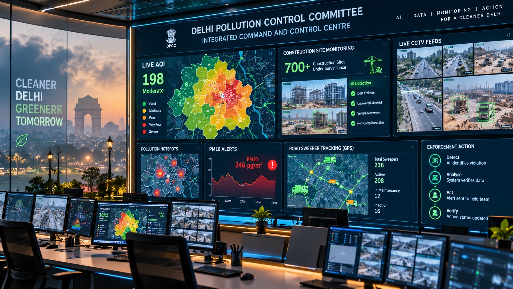 Delhi Turns to AI to Monitor Pollution in Real Time Across 700+ Construction Sites