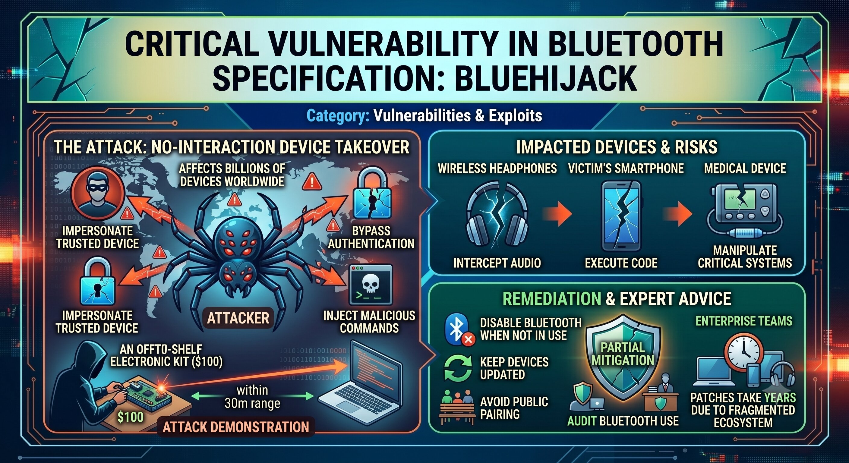 Bluetooth Vulnerability Allows Attackers to Hijack Nearby Devices