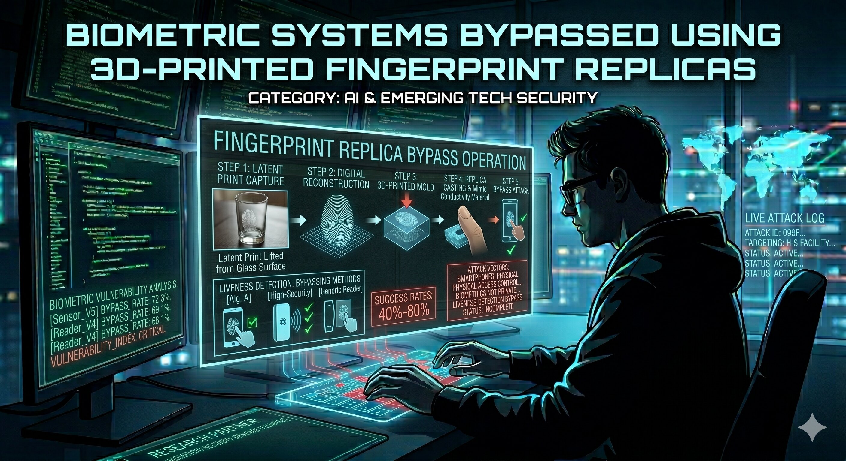 Biometric Systems Bypassed Using 3D-Printed Fingerprint Replicas