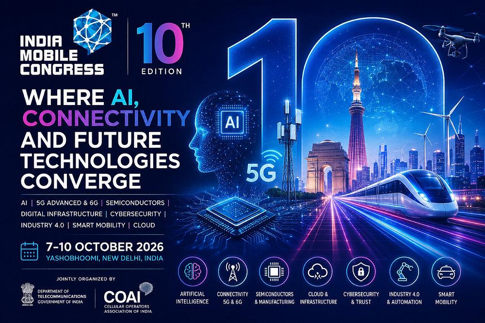 India Mobile Congress 2026 Set to Begin October 7 With 6G, AI and Satellite Tech in Focus