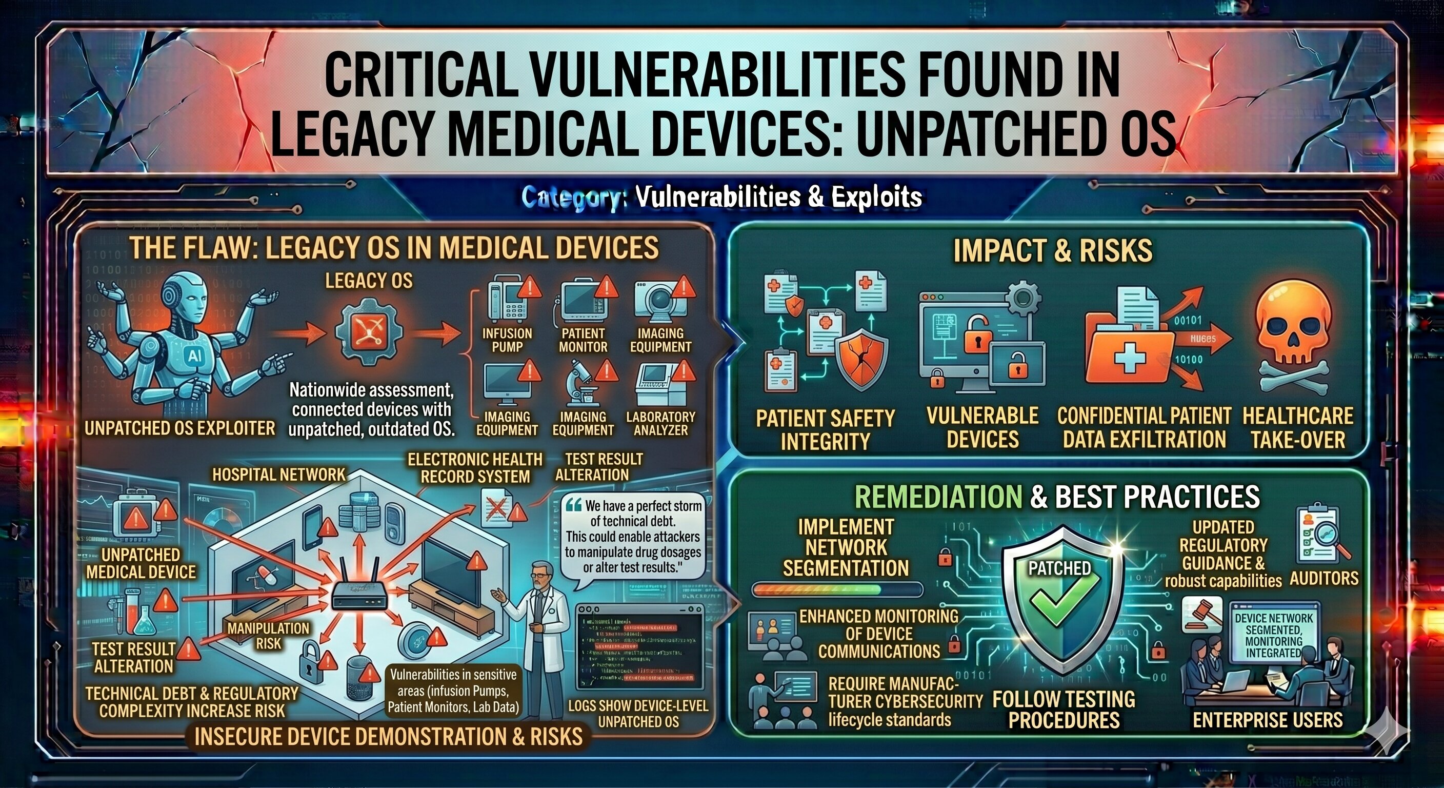 Legacy Medical Devices Running Unpatched OS Pose Patient Safety Risk