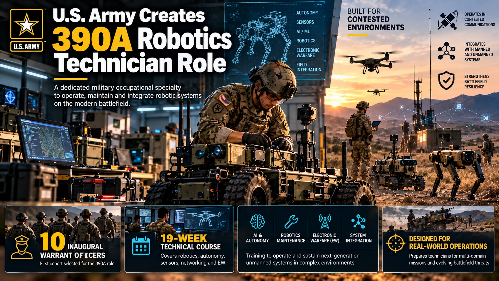 U.S. Army Creates New Robotics Technician Role for Autonomous Warfare