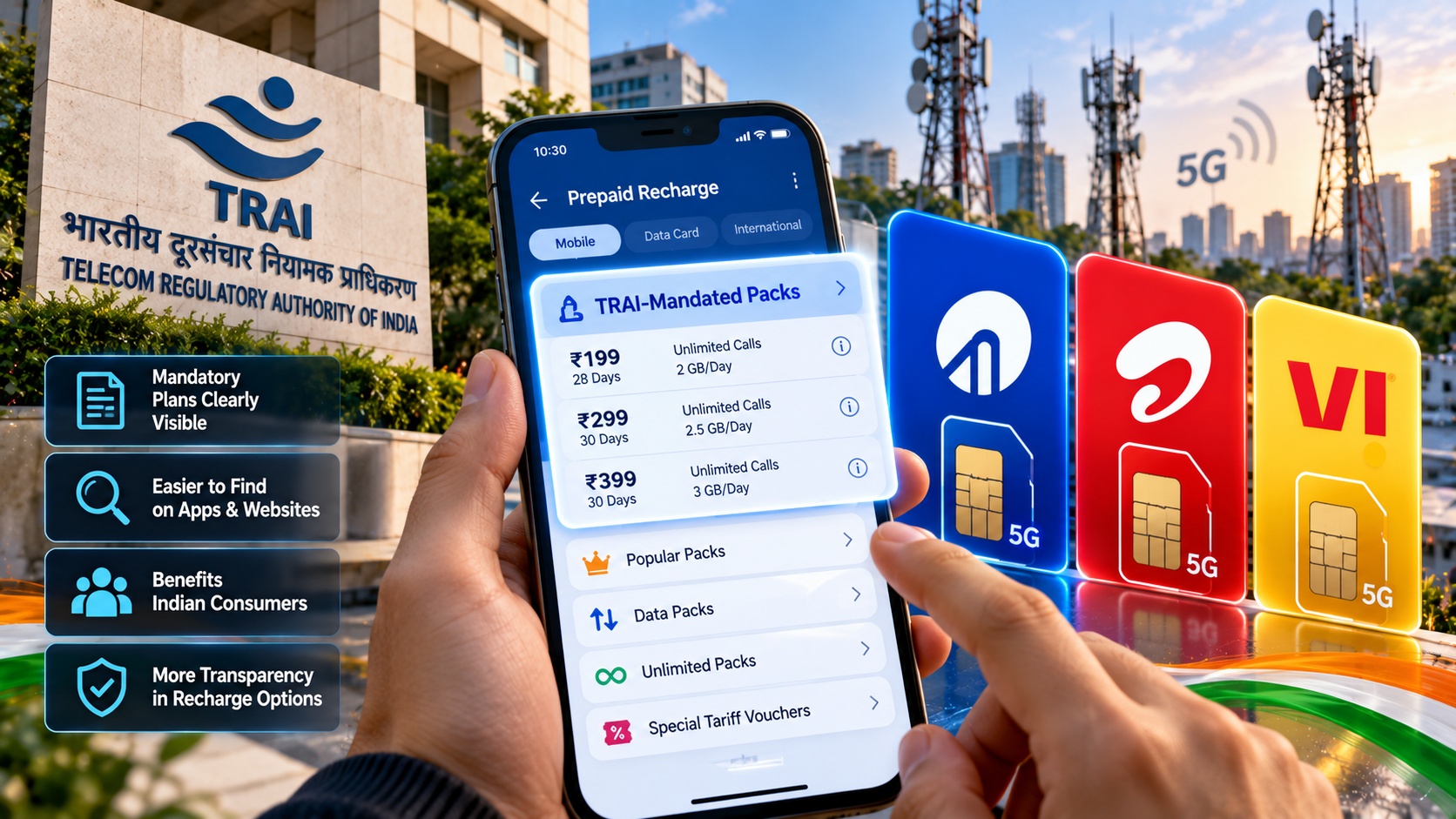 TRAI Orders Jio, Airtel & Vi to Make Recharge Plans Easier to Find