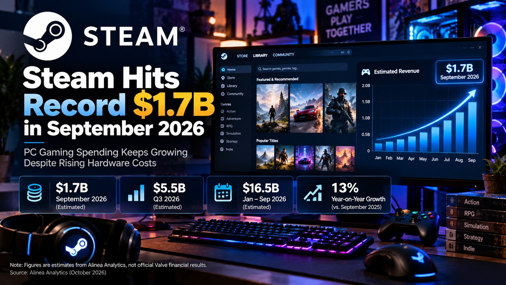 Steam Hits Record $1.7 Billion Revenue in September 2026