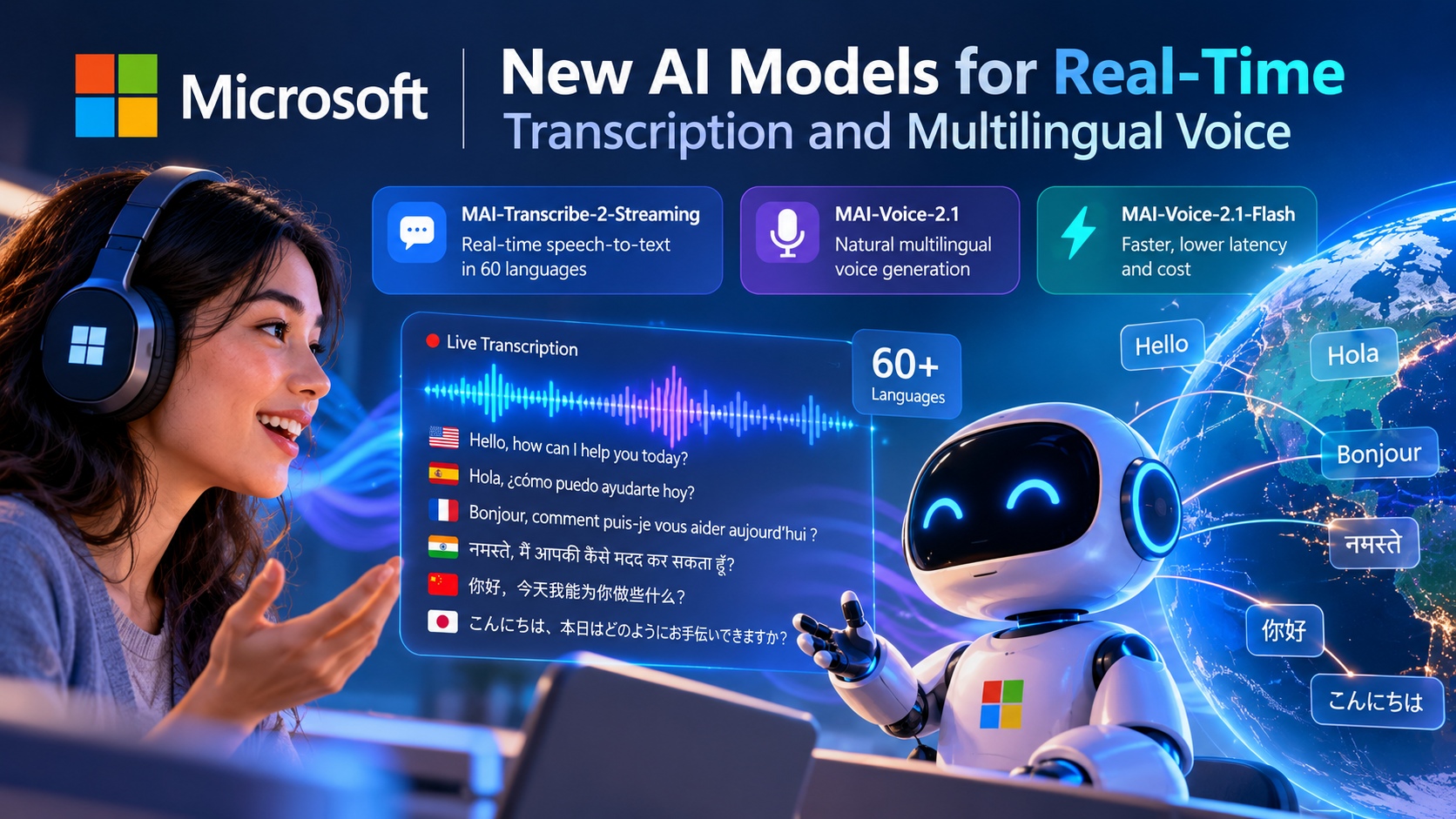 Microsoft Launches New AI Models for Real-Time Voice and Multilingual Conversations