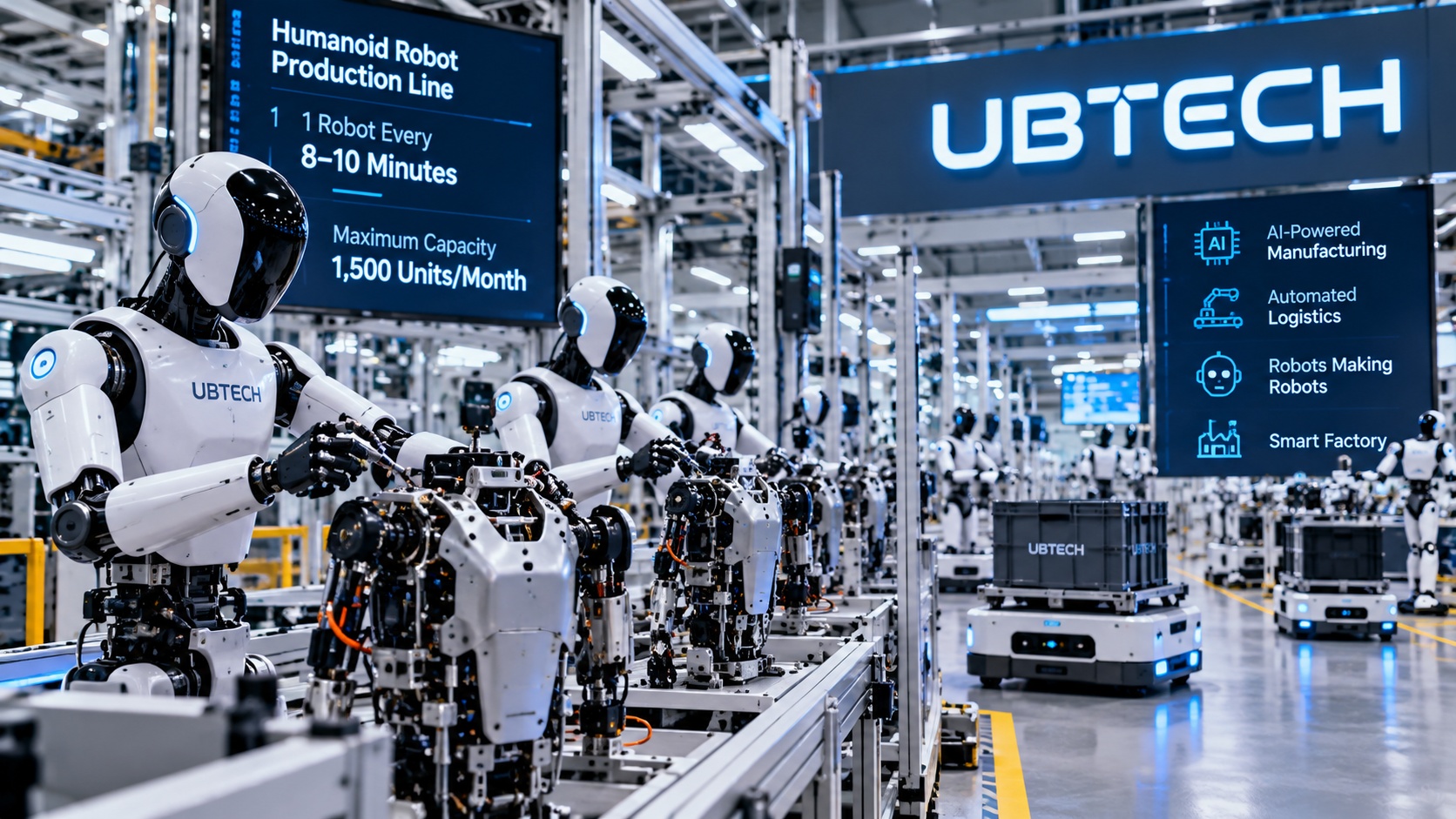 UBTECH’s Humanoid Robot Factory Can Produce One Robot Every 8–10 Minutes